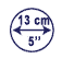 diameter of the sphere in cm and inch