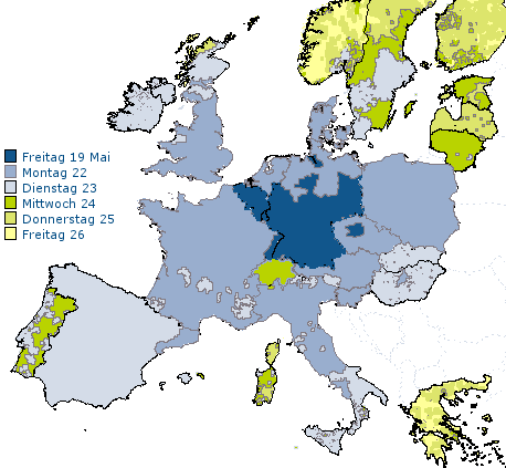 Lieferdatum des Artikels Weltkarte in Rot zu Linde zu Creme zu Pink