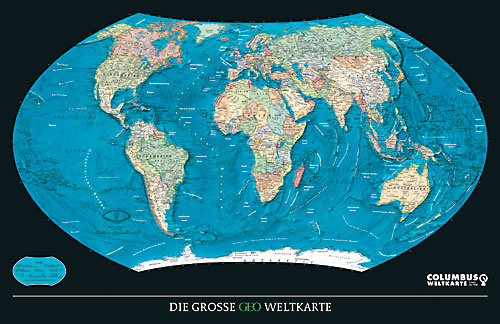 GEO Weltkarte von Columbus.