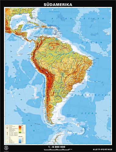 South America Map from Klett-Perthes.