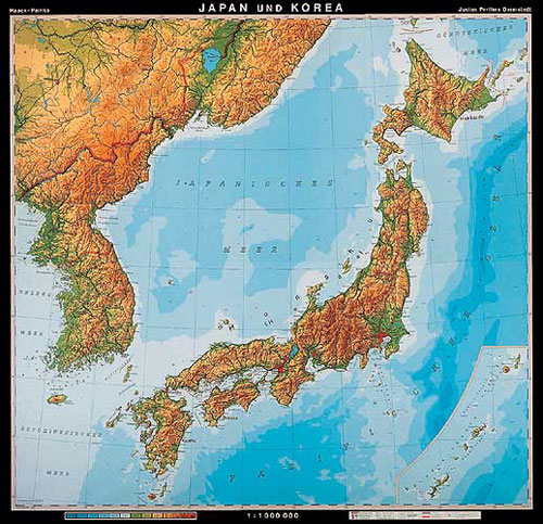 Japan and Korea Map from Klett-Perthes.