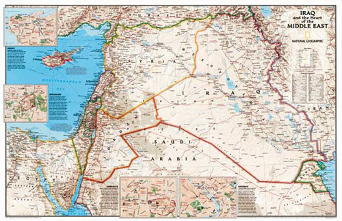 Iraq and the Middle East Map from National Geographic.