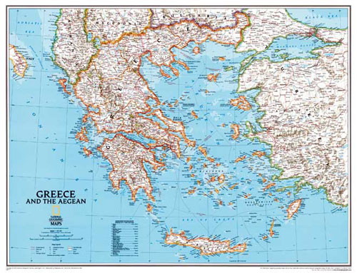 Carte de la Grce de National Geographic.