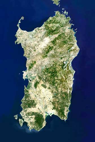 Sardinia Map from Planet Observer.