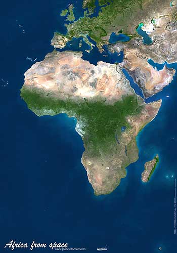 Carte d′Afrique de Planet Observer.