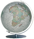 Variant of the Duo Azzurro World Globe with a base in metal and a cartography Alba