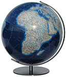 Variant of the Duo Alba World Globe with a base in metal and a cartography Azzurro