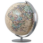 Variant of the Ting Duorama Mini Globe with a base in metal and a cartography Royal